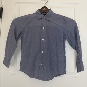 Nautica Blue Chambray Button-Down Shirt Size 7